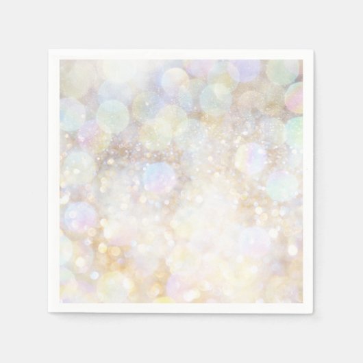 Champagne Rainbow Bokeh Glitter Glam Party Servet (Voorkant)