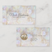 Champagne Rainbow Bokeh Glitter Glam Trendy Modern Visitekaartje (Voorkant / Achterkant)