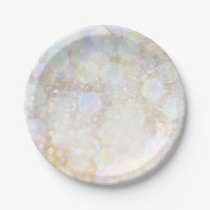 Champagne Regenboog Bokeh Glitter Glam Feestje Papieren Bordje
