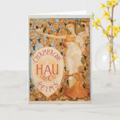 Champagne Reims  Drink en kunst van wijn Kaart (Gele Bloem)