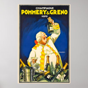 Champagne Reims Pommery & Greno Mauzan Wijn Poster