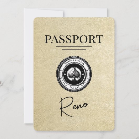 Champagne Reno Paspoort Bewaar de datum Save The Date (Voorkant)