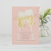 Champagne repetitie diner kaart (Staand voorkant)