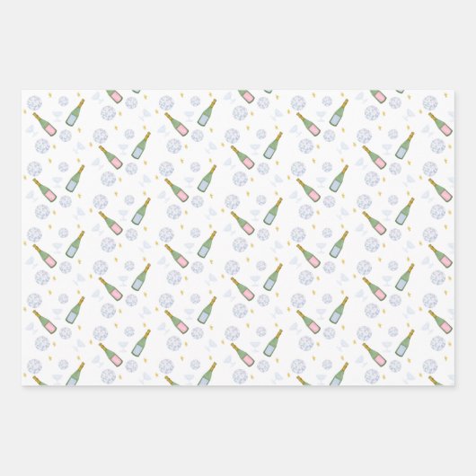 Champagne Resoluties Oud en Nieuw Inpakpapier Vel (Voorkant 2)