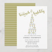 Champagne Retro Vrijgezellenfeest Kaart (Voorkant / Achterkant)