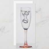 Champagne ringen trouw uitnodiging (Voorkant / Achterkant)