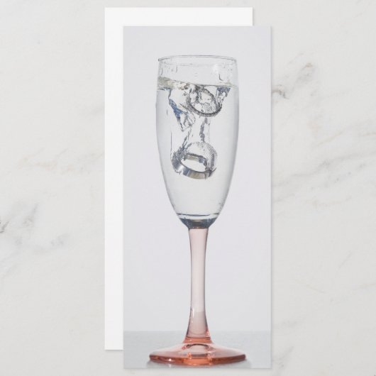 Champagne ringen trouw uitnodiging (Voorkant / Achterkant)