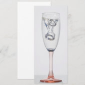 Champagne ringen trouwkaart kaart (Voorkant / Achterkant)