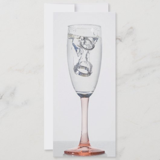 Champagne ringen trouwkaart kaart (Voorkant)