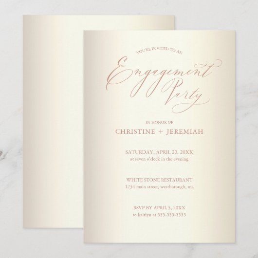 Champagne Roos Gold Typografie in het Verenigd Kon Kaart (Voorkant / Achterkant)