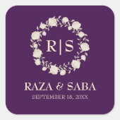 Champagne Royal Plum Wedding Vierkante Sticker (Voorkant)
