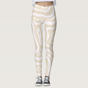 Champagne roze Abstract golfpatroon Leggings