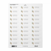 Champagne & Roze Bloem Retouradreslabel 2 Etiket (Full Sheet)