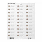 Champagne & Roze Bloem Retouradreslabel 3 Etiket (Full Sheet)