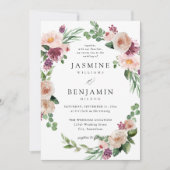 Champagne & Roze Bloemen 4 Kaart (Voorkant)