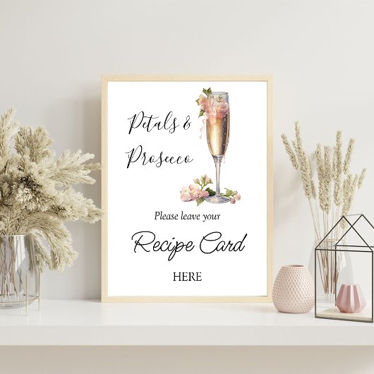 Champagne Roze Bloemen Vrijgezellenfeest Recept Aa Poster
