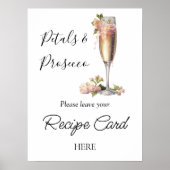 Champagne Roze Bloemen Vrijgezellenfeest Recept Aa Poster (Voorkant)