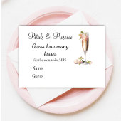 Champagne roze bloemenspel Vrijgezellenfeest bruil Informatiekaartje