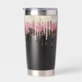 Champagne Roze Chocolade Ice Cream Glitter Druppel Geïsoleerde Drinkbeker (Rechts)