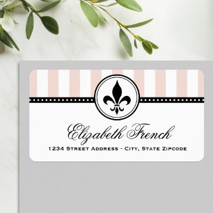 Champagne Roze Franse Fleur De Lis Adres Etiket