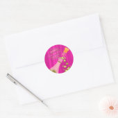 Champagne Roze Goud Elegante Verjaardagsfeestgunst Ronde Sticker (Envelop)