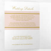 Champagne Roze & Goud Moderne Trouwsuite Drieluik Uitnodiging (Binnenzijde eerst)