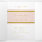 Champagne Roze & Goud Moderne Trouwsuite Drieluik Uitnodiging (Binnenkant midden)