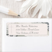 Champagne-roze kant bruiloft etiket (Insitu)