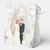 Champagne-roze kant bruiloft gunstbox bedankdoosjes (Achterkant)