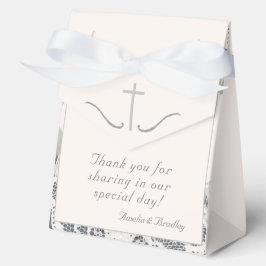 Champagne-roze kant bruiloft gunstbox bedankdoosjes