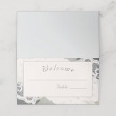 Champagne-roze kant bruiloft plaatskaartje (Buitenkant ongevouwen)