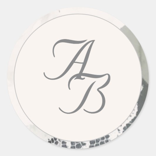 Champagne-roze kant bruiloft ronde sticker (Voorkant)