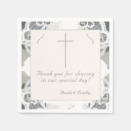 Champagne-roze kant bruiloft servet