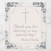 Champagne-roze kant bruiloft wijn etiket (Enkel label)