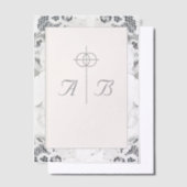 Champagne-roze kant katholieke bruiloft vellum uitnodigingen (Offset)