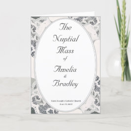 Champagne Roze Kant Katholieke Trouwmis Programma