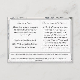 Champagne Roze Lace Wedding Enclosure Kaart