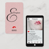 Champagne Roze Mock Leather Instagram Style Visitekaartje (Voorkant / Achterkant)