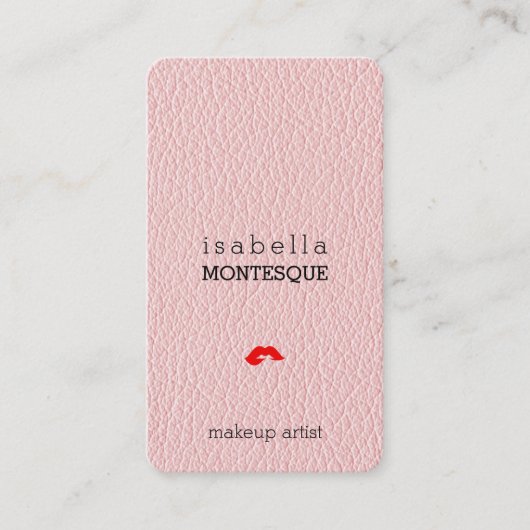 Champagne Roze Mock Leather iPhone Style Visitekaartje (Voorkant)