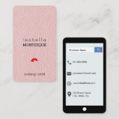 Champagne Roze Mock Leather iPhone Style Visitekaartje (Voorkant / Achterkant)