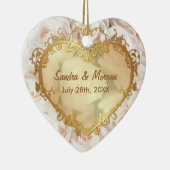 Champagne Roze Rose Elegance 2-zijdig Keramisch Ornament (Rechts)