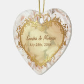 Champagne Roze Rose Elegance 2-zijdig Keramisch Ornament (Links)