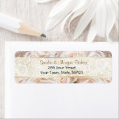 Champagne Roze Rose Elegance - Adreslabel Slim Etiket (Insitu)