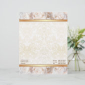 Champagne Roze Rose Elegance Briefhoofd (Staand voorkant)