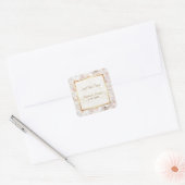 Champagne Roze Rose Elegance Vierkante Sticker (Envelop)
