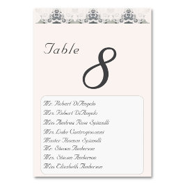 Champagne-roze Trouwtafel Nummer Kaart