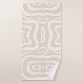 Champagne Roze Wit Abstract Wavy Badhanddoek (Badhanddoek)