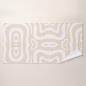 Champagne Roze Wit Abstract Wavy Badhanddoek (Badhanddoek)