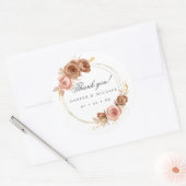 champagne rozen blozen roze bruiloft bedankt ronde sticker (Envelop)