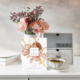 champagne rozen bruiloft behalve datum briefkaart